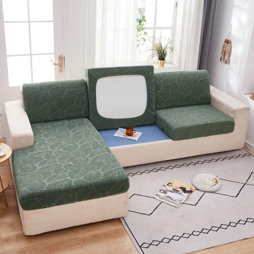 Universal Jacquard Sofa Cushion Cover Thick Seat Covers Chaise Longue Elastic Couch Seat Cover Protector Corner Fabric Slipcover