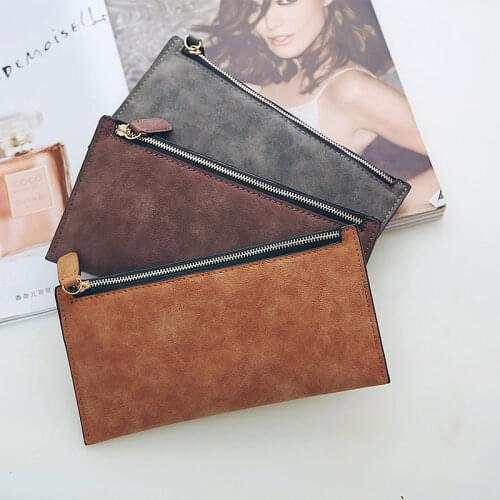 Womens Purse Ladies Wallet Long Money Bags Simple Style Coin Purse Leather Thin Wallets Female Card Holder Solid