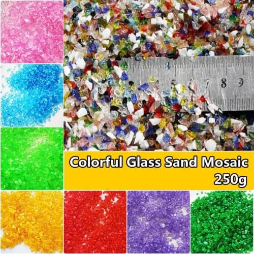 250g Colorful Glass Sand Mosaic Tile DIY Mosaic Craft Materials Handmade Mosaic Making Glass Tile Fillers of Fish Tank
