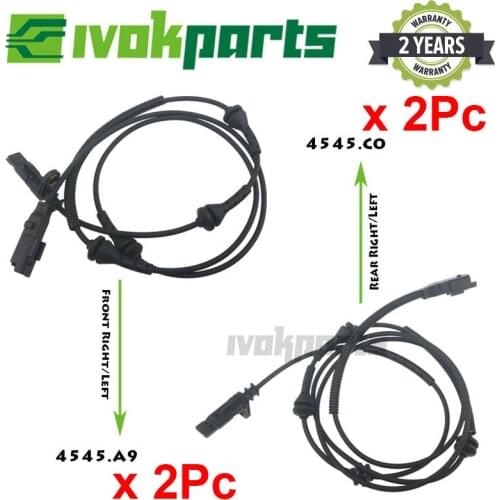 4X Front & Rear ABS Wheel Speed Sensor For Citroen C6 Peugeot 407 4545.A9 4545.C0 9642688280 9642687580