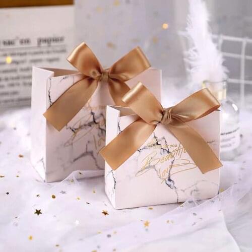 50pcs marble candy paper packaging flower gift box коробка упаковка для печенья boite dragees de mariage Wedding Chocolate box
