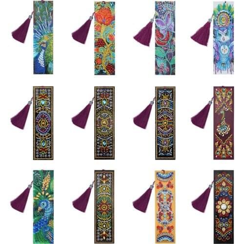 5D diamond painting Diy diamond inlaid diamond art painting exquisite tassel bookmark handicraft page marker decoration gift