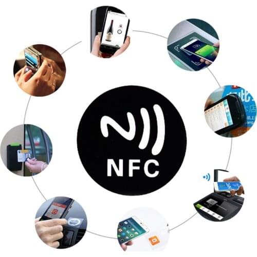 6PCS Black Universal Anti Metal Sticker NFC Ntag213 Tags NTAG 213 Metallic Label Badges Token for Smart Mobile Phones Dropship