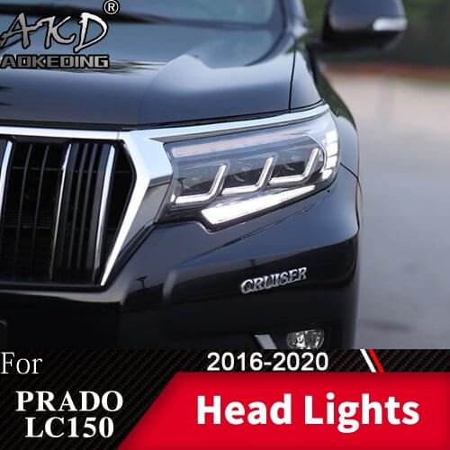 Head Lamp For Car Toyota Prado 2016-2020 LC150 Headlights Fog Lights Day Running Light DRL H7 LED Bi Xenon Bulb Car Accessory