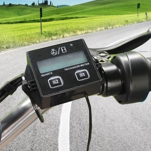 Waterproof Digital Engine Tach Hour Meter Tachometer Gauge Engine RPM LCD Display for Motorcycle Motor Stroke Engine Car Boat