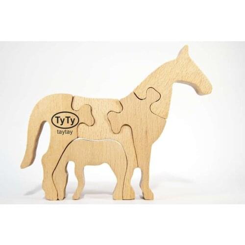 New animal Wooden Toys for Kids Rainbow Building Blocks Jenga Educational Birthday Preschool Teaching Gifts for Children