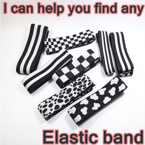 Black and white Elastic Bands 25-50MM Elastic Ribbon Clothing Bags Trousers Elastic Rubber DIY Sewing Accessories rubber band