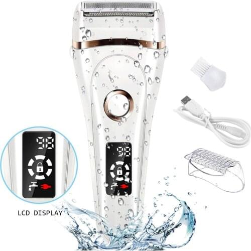 Electric Razor Painless Lady Shaver For Women Bikini Trimmer For Whole Body Waterproof USB Charging LCD Display Wet & Dry Using