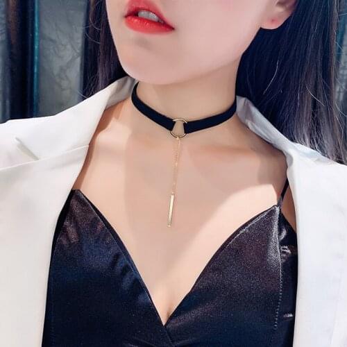 Circle Neckband Punk Necklace Contracted Necklace Collarbone Chain Necklace