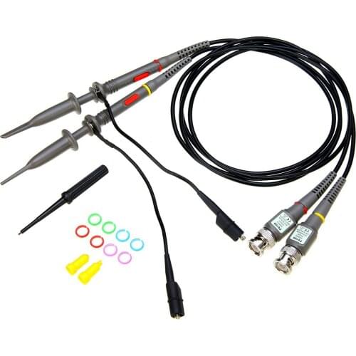 2PCS High Quality Electronic Oscilloscope Probe 100MHz Oscilloscope Scope Analyzer Clip Probe Test Leads Tools