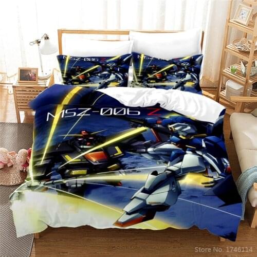 Mobile Suit Gundam Anime 3D Printed Bedding Set Comforter Cover / Duvet Cover with Pillowcase Bed Linens Bedclothes Home Textile