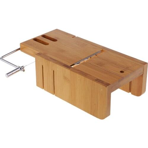 Multi-Function Practical Adjustable Bamboo Soap Cutter Soap Making Tools with Soap Beveler/Planer and Wire Cutter Tools