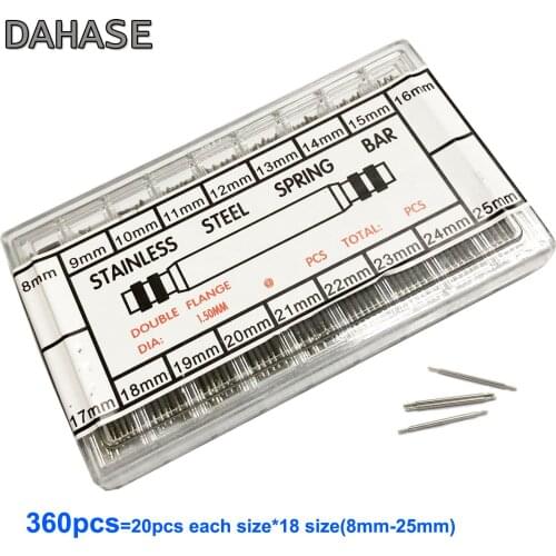 360PCS Watch Repair Tool Kit Set Pin 8 9 10 11 12 13 14 15 16 17 18 19 20 21 22 23 24 25mm Spring Bar Release Pins Accessory