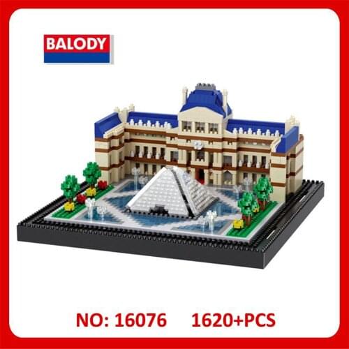 Balody 16076 World Famous Architecture Model Set Paris Louvre Micro Mini Blocks France Building DIY Block 1620pcs Toys