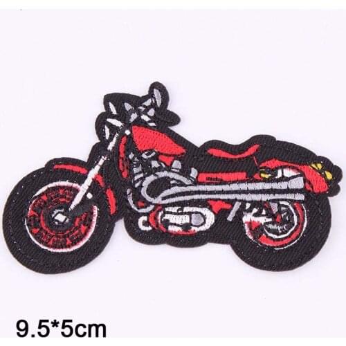 Motorbike Punk Iron On Patch Clothes Patch For Clothing Boys Embroidered Embroidery Patch Apparel Accessories
