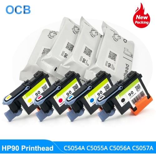 For HP 90 Printhead C5054A C5055A C5056A C5057A HP90 Print Head For HP DesignJet 4000 4000ps 4020 4500 4520 Printer (BK C M Y)