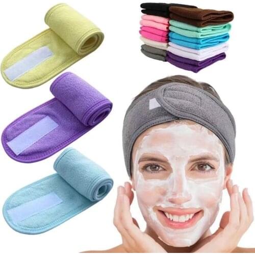 Adjustable Wide Hairband Yoga Spa Bath Shower Makeup Wash Face Cosmetic Headband for Women Ladies Make Up Accessories