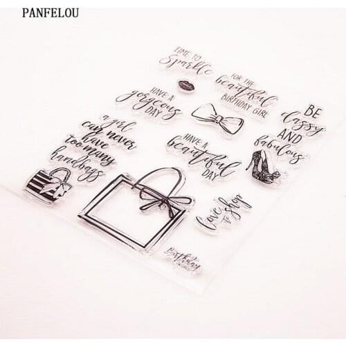 PANFELOU Revel in shopping Transparent Silicone Rubber Clear Stamps cartoon for Scrapbooking/DIY Easter wedding album