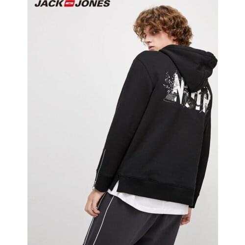 JackJones Autumn&Winter Mens 100% Cotton Letter&animal Embroidered Pullover Hoodie | 220133522