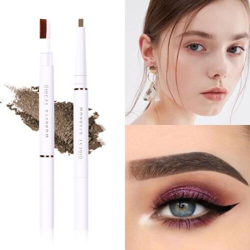 Qibest eyebrow pencil with eyebrow brush white apperance 5 color long lasting waterproof cosmetic brown coffee eyebrow pen QB079