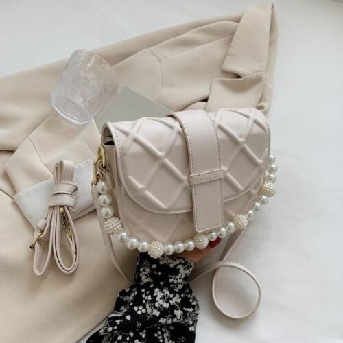 Luxury Pu Leather Women Pearl Handle Shoulder Bag High Quality Ladies Handbags Crossbody Bags for Women Designer Travel Bag New