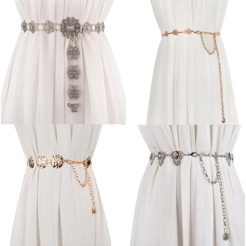 Luxury Designer Metal Belt For Women Retro Punk Fringe Waist Belt Dress Ladies Brand Tassel Chain Belt Female Silver Gold