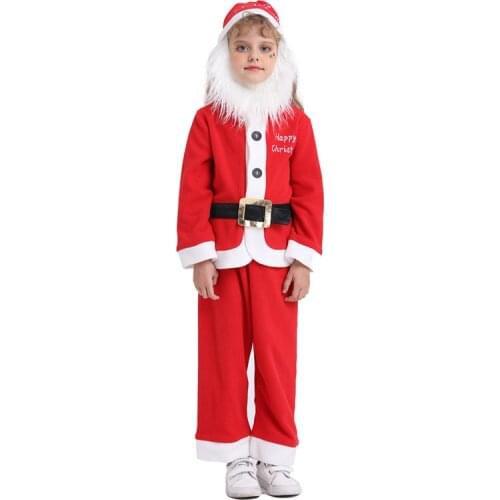 2020 Christmas Clothes Children Santa Claus Boys and girls Festival Party Cosplay Suit New year child costume with Christmas