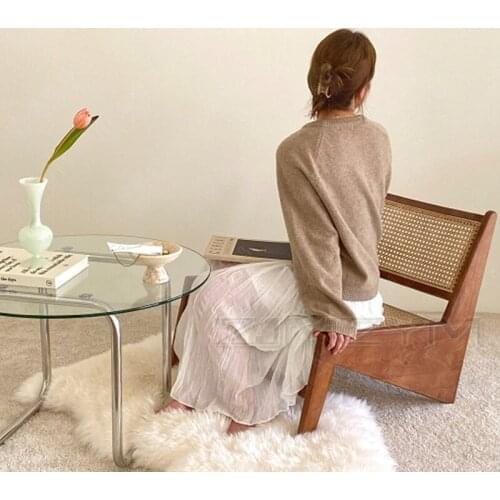 Nordic Rattan back chair Living Room Sofa Furniture creative family living room leisure solid wood rattan chair Kangaroo Chair