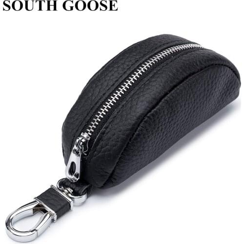 Genuine Leather Unisex Key Bag Men Fashion Car Key Holder Pillow Pattern Keys Organizer Pouch Women Housekeeper Zipper Key Case
