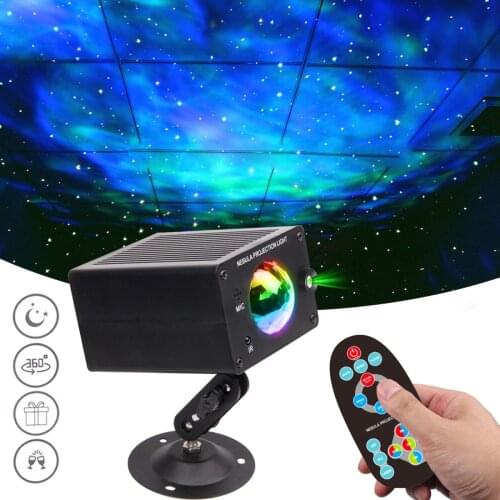 Sound Activated LED Stage Light Starry Star Sky Projector Lamp Rotating Strobe Party Lights Atmospher Beside Laser Lamps For DJ
