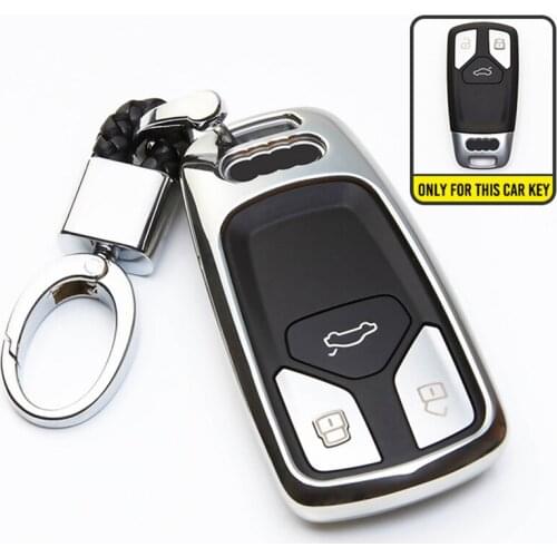 TPU Car Key Cover with PU Leather Car Key Holder For Audi A4 A4L 4m 8 S Allroad 2016 2017 2018 Q5 New Q7 TT TTS B9 A5 S5 QT