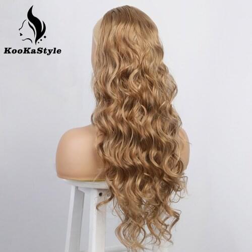 KookaStyle Drawstring Ponytail Extensions for Women Long Wavy Clip in hair extensions Pieces Synthetic High Temperature Fiber