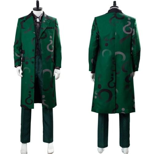 In the Stock Anime Gotham Season 5 Cosplay The Riddler Edward Nygma cosplay Uniform Suit Costume men Autumn Coat Christmas gift