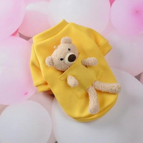 Winter Pet Dog Clothe Plush Cartoon Bear Cotton Warm Pet Dog Jacket Coat For Puppy Small Medium Dog Clothing Chihuahua Yorkshire