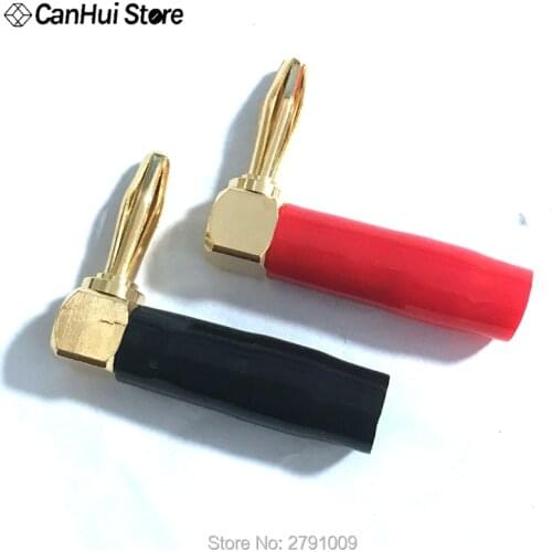 4Pcs Right Angle 90 Degree 4mm Banana Plug Screw L Type for Binding Post Amplifiers Video Speaker Adapter Connector