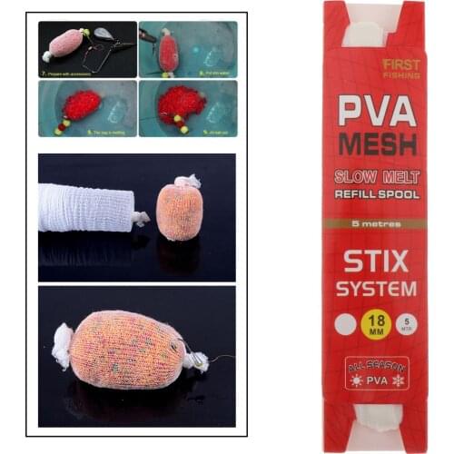 5meters Carp Feeder Fishing PVA Mesh Water Soluble Net Fishing Tackle Baits Wrap