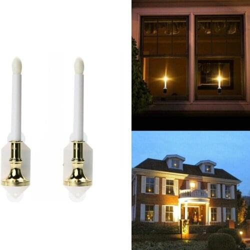 5pairs Solar Powered Wall Lamp Led candle lantern Light auto sensor Wedding Xmas Bar Garden Window Path Patio Decor-Warm white