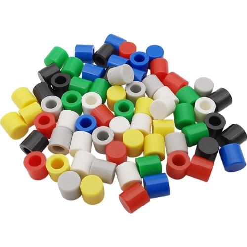 70Pcs/lot A56 Plastic Cap 6*6mm Tactile Push Button Switch Hat Cover Kit for 6x6mm Switch Red Black Blue Green White Grey Yellow