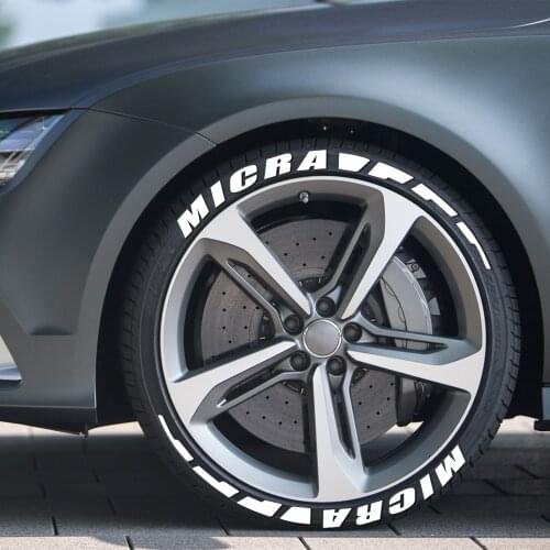 Automobile Tire Label Alphabet Decal Logo For Nissan Micra K11 K12 K13 K14 3D Permanent Rubber Car Wheel Letters Accessories