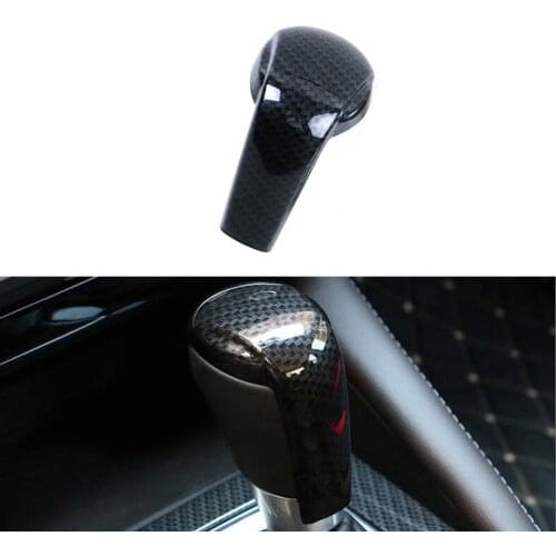 Car Interior Moldings Covers ABS Carbon Fiber Color Gear Shift Knob Cover Trim For Mazda CX-3 CX3 2016 2017 Car Styling Decorate