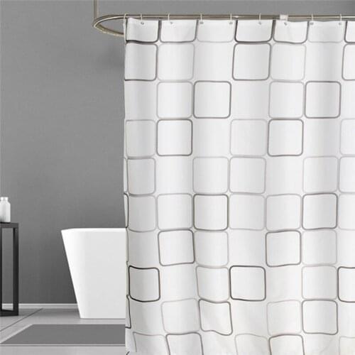 Large Square Bathroom Shower Curtain with Grommets Fabric Waterproof Polyester Shower Curtain with Hooks 72 Inch Jinya Home