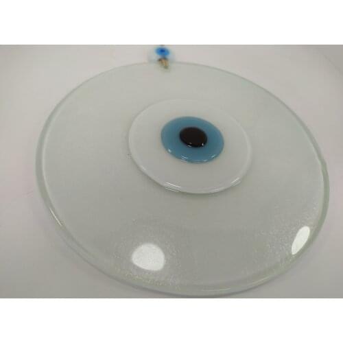 White Evil Eye 20cm Big Glass Bead Pendant Charm Turkish Handmade Large Amulet Wall Hanging Talisman Protector Boho Home Decor