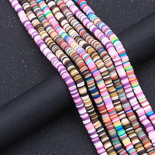 40cm/String 6MM 4 Color Soft Clay Bead Plane Round Bohemian Colorful Spacer Bead DIYJewelry Making Accessories
