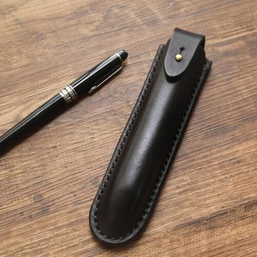 Luxury fundas papeleria protector de bolsillo boligrafo genuine leather neverful bag for pen bag pencil case pencil pouches