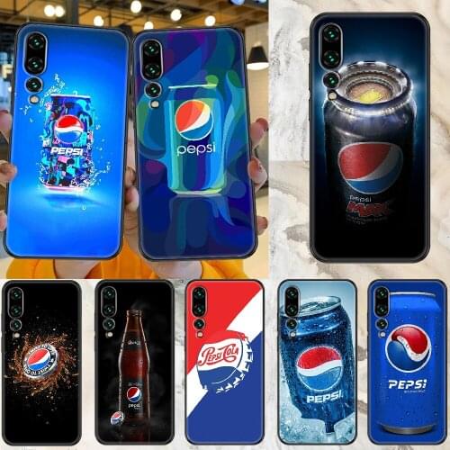 Cola Pepsies Phone case For Huawei Honor 6 7 8 9 10 10i 20 A C X Lite Pro Play black soft bumper trend waterproof fashion Etui