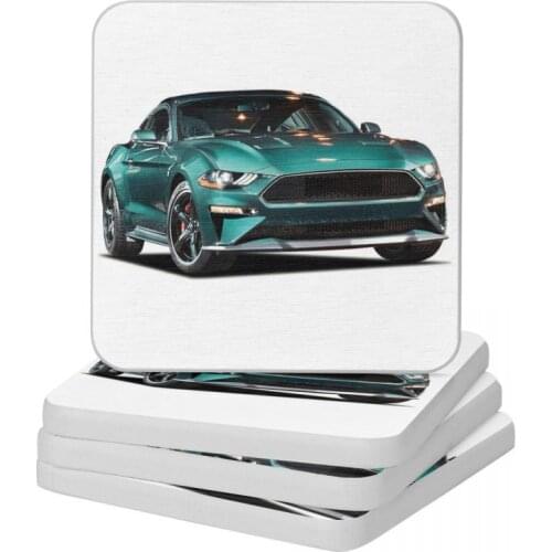 Ford Mustang Bullitt Natural Diatomite Square Round Coaster Anti-Scald Cup Bonsai Mat Soap Toothbrush Pad Diameter 10cm