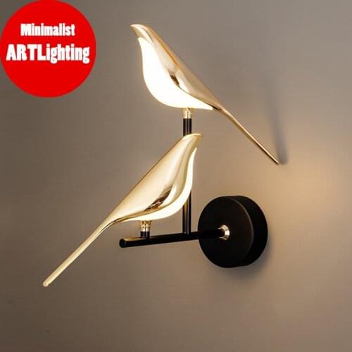 Magpie Creative Bird Wall lamp Balcony Living Lights Nordic Simple art Design Bedroom Bedside Lamp