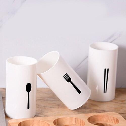 Kitchen Chopstick Tube Multifunctional Household Chopsticks Drain Tableware Storage Box Oak Base Chopstick Holder TS1