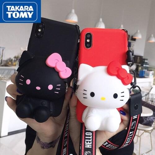 Takara Tomy Hellokitty Creative Cute Silicone Phone Case for IPhone 6/6p/7/8p/X Phone Couple Protection Case