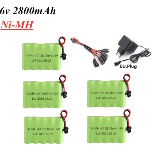 6v 2800mAh NiMH Battery +6v Charger For RC Toy Car Boat Gun Tank Truck Trains Model Aa 700mah 6v Rechargeable Battery Pack